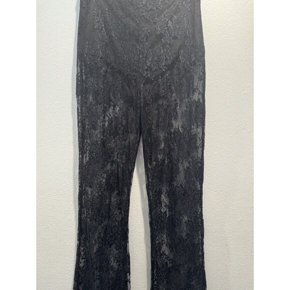 MAJORELLE Size Medium Sheer Black Lace Pants With Brief Goth Punk Boho Festival - Picture 4 of 11